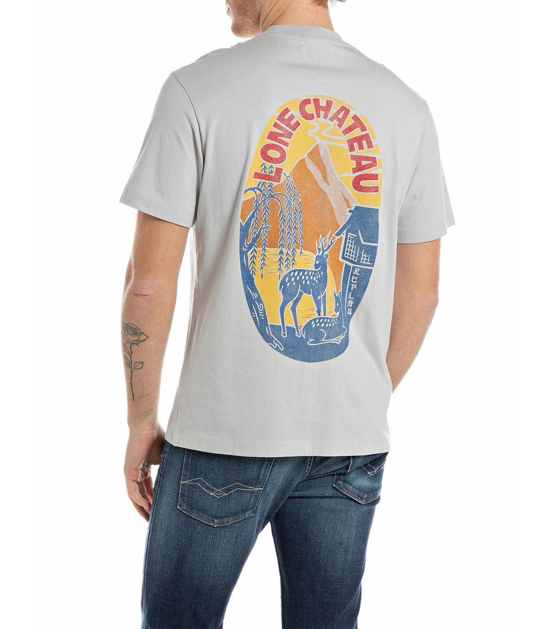 リラックスフィット ヘビーコットンジャージー グラフィックTシャツ 詳細画像 アイスグレー 2